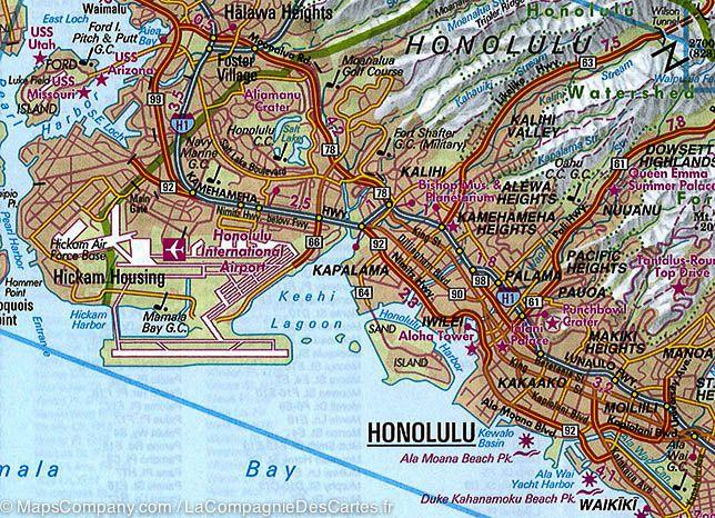 Carte routière imperméable - Honolulu & Oahu (Hawaii) | Nelles Map carte pliée Nelles Verlag 