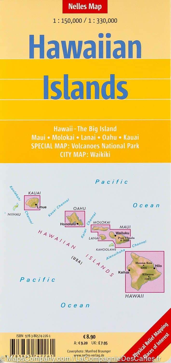 Carte routière imperméable - Iles Hawaii | Nelles Map carte routière Nelles Verlag
