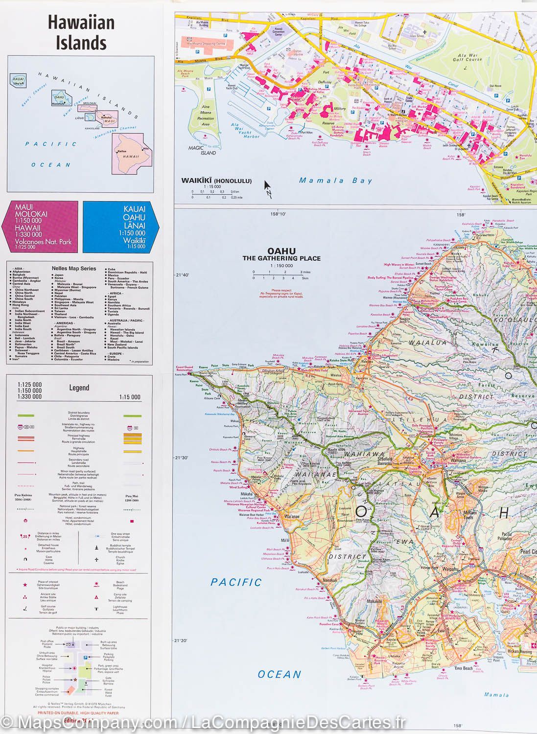 Carte routière imperméable - Iles Hawaii | Nelles Map carte routière Nelles Verlag