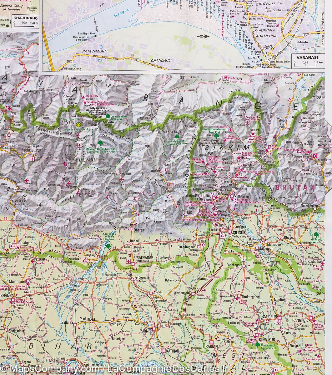 Carte routière de l'est de l'Inde | Nelles Map - La Compagnie des Cartes