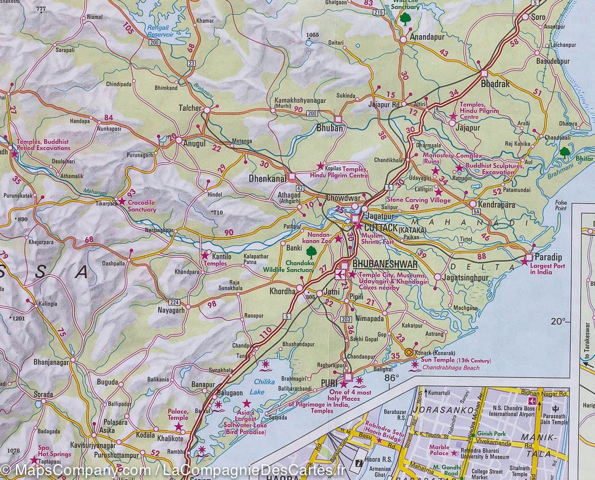 Carte routière imperméable - Inde Est | Nelles Map carte routière Nelles Verlag