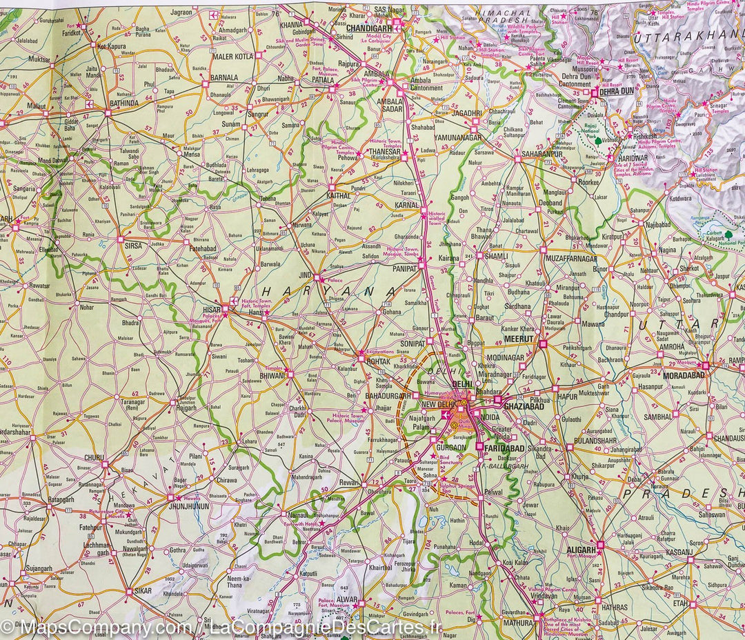 Carte routière de l'ouest de l'Inde | Nelles Map - La Compagnie des Cartes