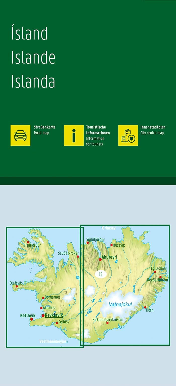 Carte routière imperméable - Islande (impression recto-verso) | Freytag & Berndt carte routière Freytag & Berndt