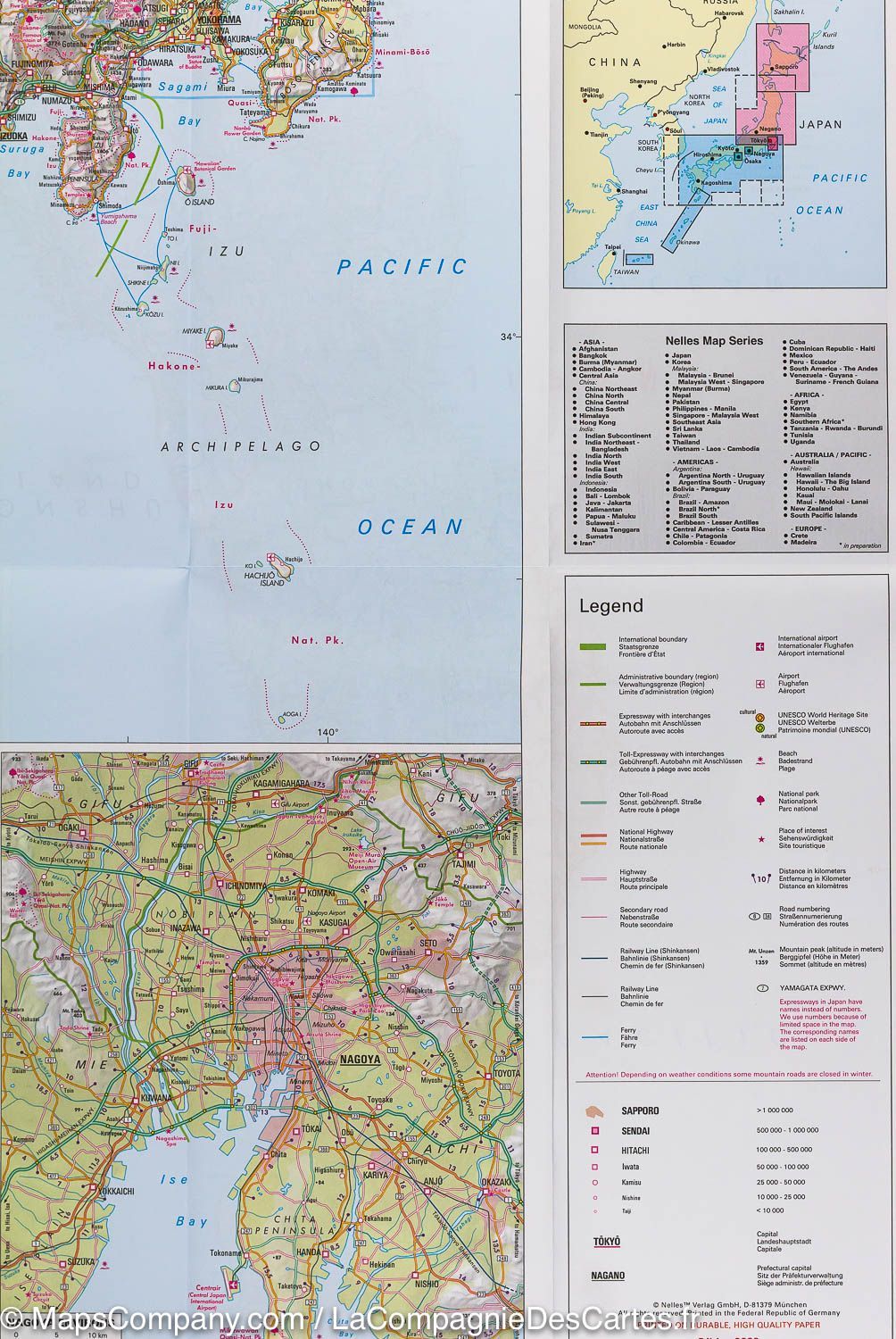 Carte routière imperméable - Japon | Nelles Map carte pliée Nelles Verlag 