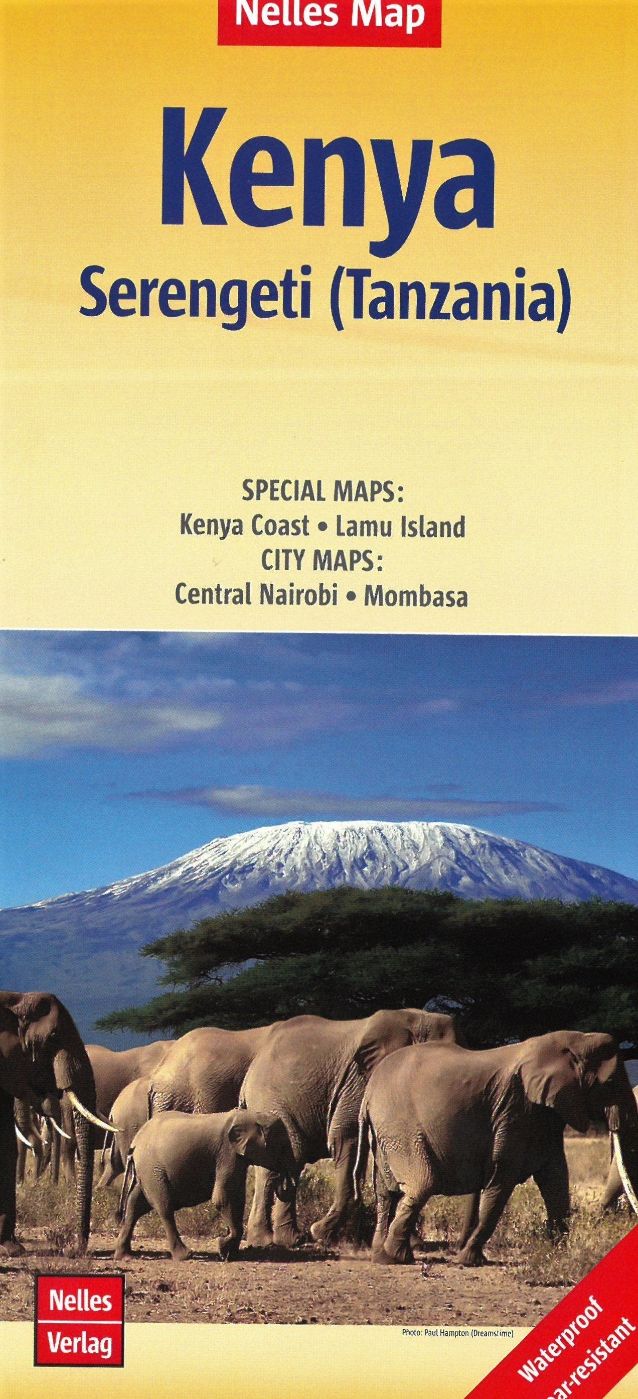 Carte routière imperméable - Kenya & Parc Serengeti (Tanzanie) | Nelles Map carte routière Nelles Verlag