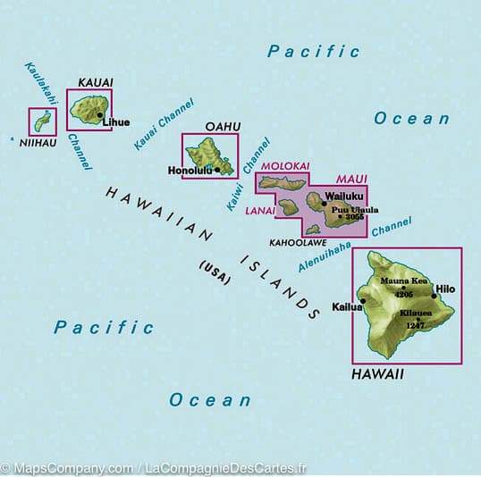 Carte routière imperméable - Mauï, Molokaï, Lanaï (Hawaii) | Nelles Map carte routière Nelles Verlag