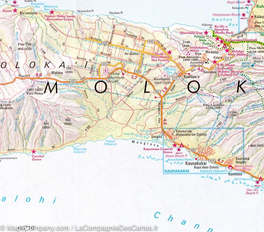 Carte routière imperméable - Mauï, Molokaï, Lanaï (Hawaii) | Nelles Map carte routière Nelles Verlag