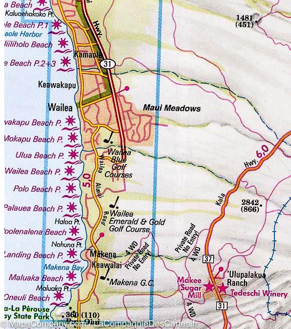 Carte routière imperméable - Mauï, Molokaï, Lanaï (Hawaii) | Nelles Map carte routière Nelles Verlag