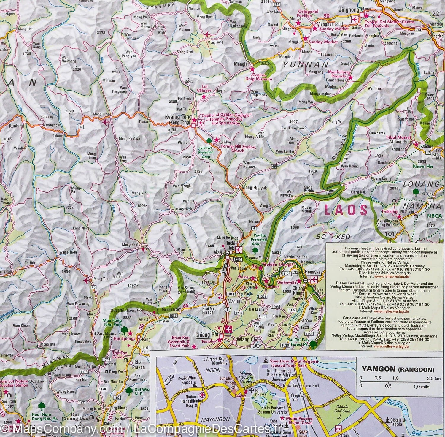 Carte routière imperméable - Myanmar (Birmanie) | Nelles Map carte routière Nelles Verlag