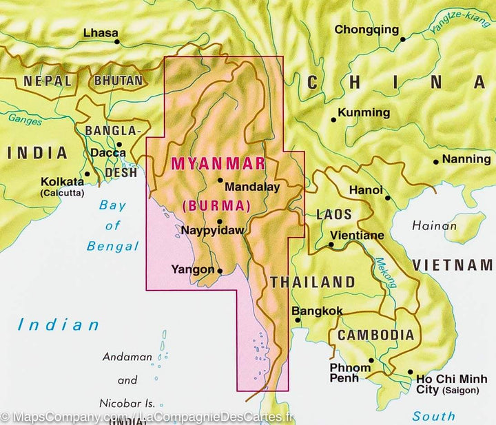 Carte routière imperméable - Myanmar (Birmanie) | Nelles Map carte pliée Nelles Verlag 