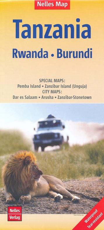 Carte routière imperméable - Tanzanie, Rwanda & Burundi | Nelles Map carte pliée Nelles Verlag 