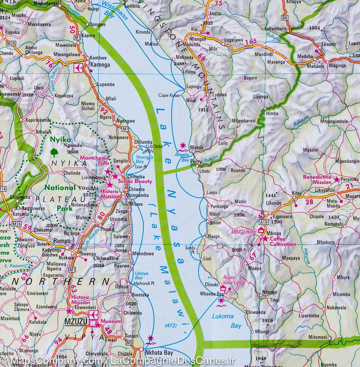 Carte routière imperméable - Tanzanie, Rwanda & Burundi | Nelles Map carte routière Nelles Verlag