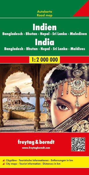 Carte routière - Inde, Nepal, Bangladesh | Freytag & Berndt carte pliée Freytag & Berndt 