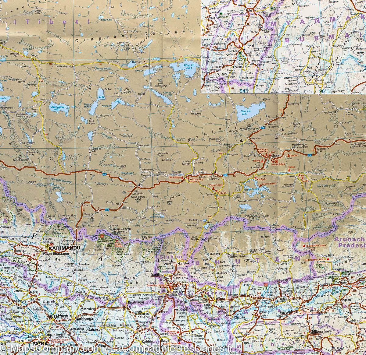 Carte routière - Inde, Népal & Sri Lanka | Reise Know How carte routière Reise Know-How