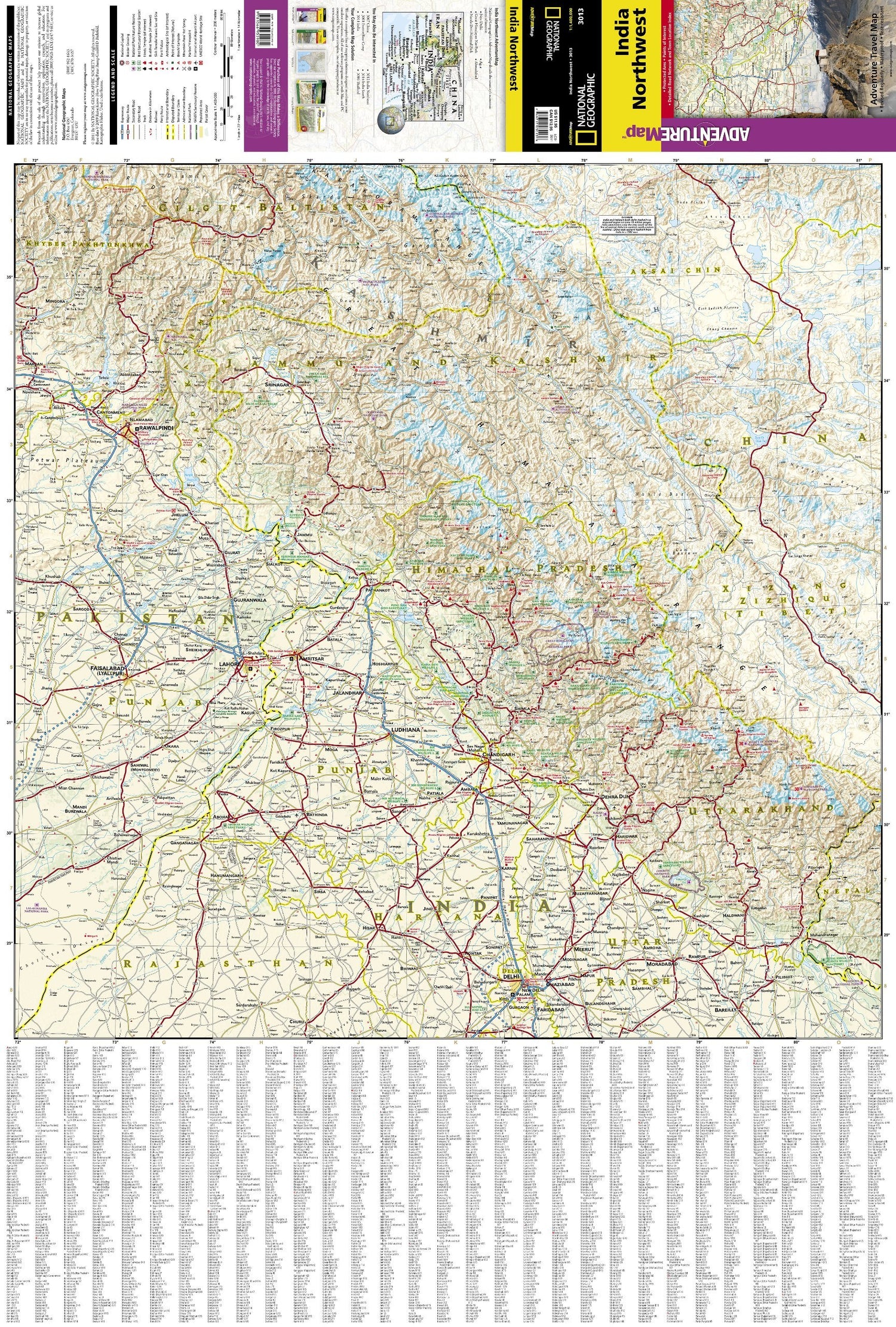 Carte routière - Inde Nord-ouest | National Geographic carte routière National Geographic