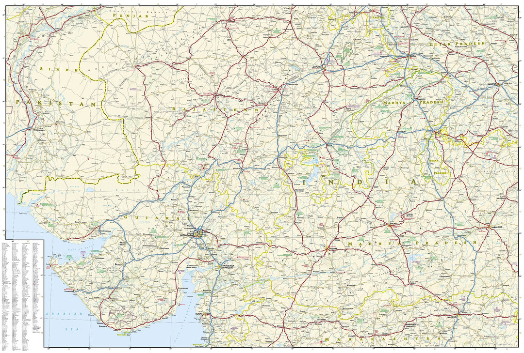 Carte routière - Inde Nord-ouest | National Geographic carte pliée National Geographic 
