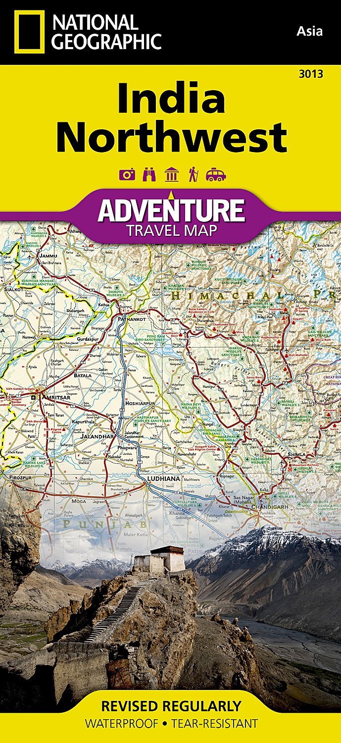 Carte routière - Inde Nord-ouest | National Geographic carte pliée National Geographic 