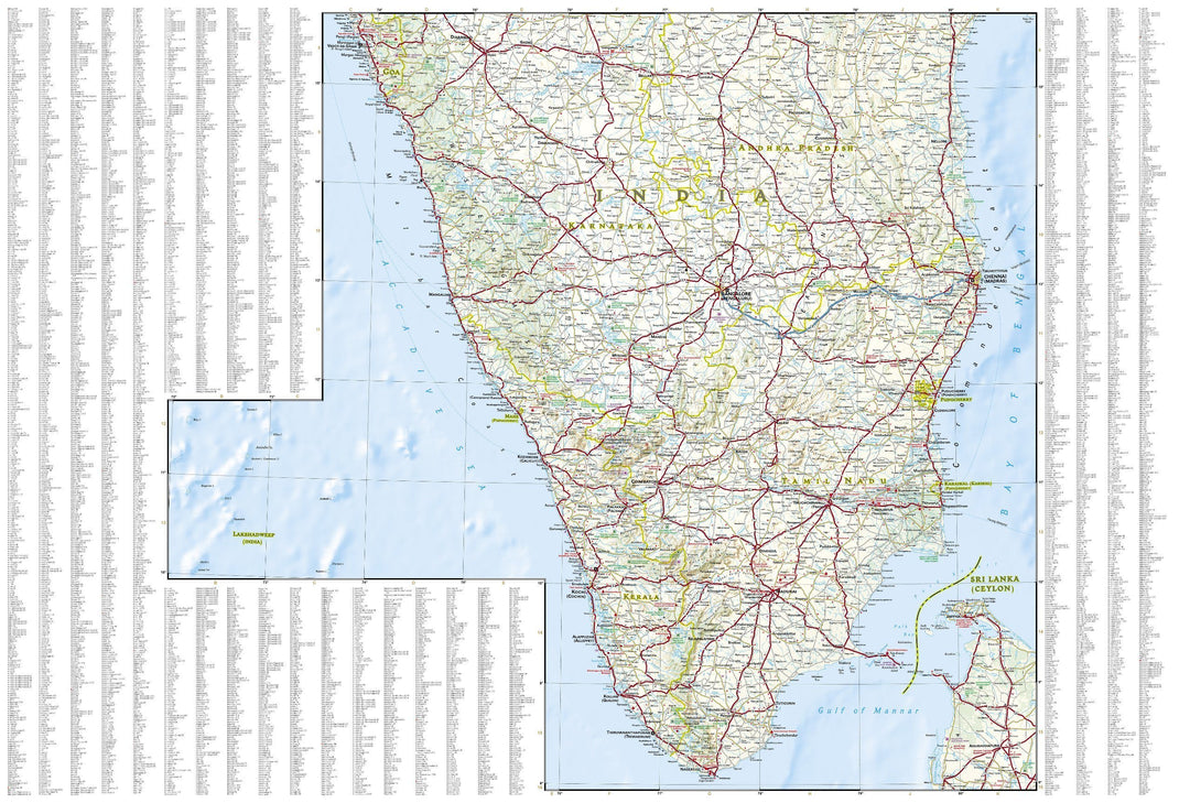 Carte routière - Inde Sud | National Geographic carte pliée National Geographic 