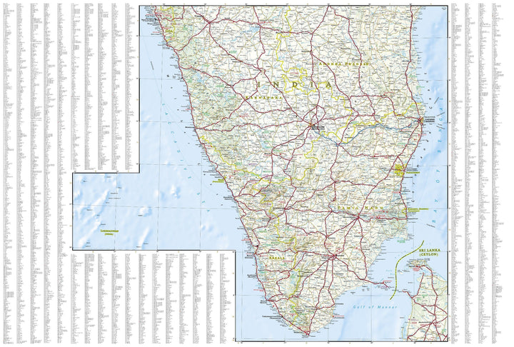 Carte routière - Inde Sud | National Geographic carte pliée National Geographic 