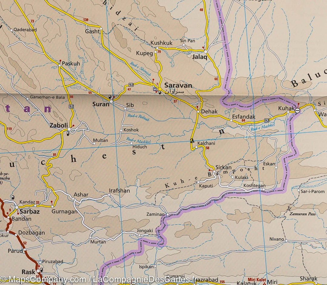 Carte routière de l'Iran | Reise Know How - La Compagnie des Cartes