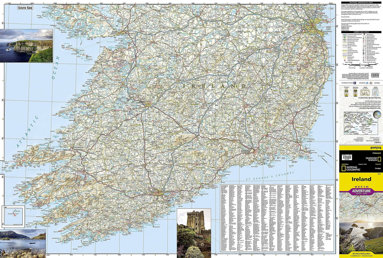 Carte routière - Irlande | National Geographic carte routière National Geographic