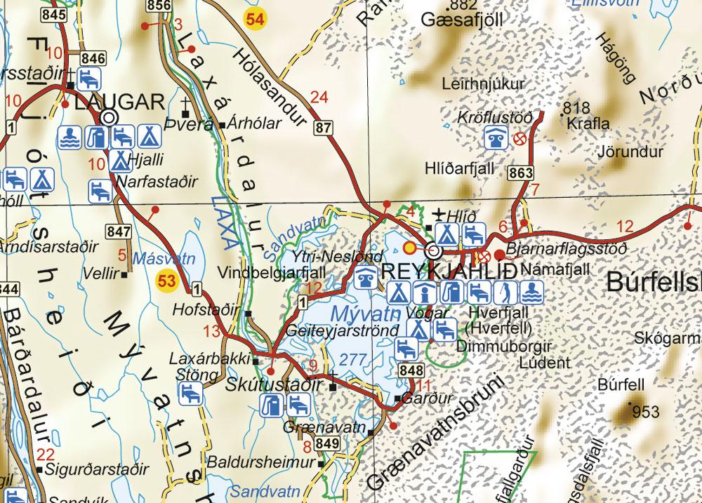 Carte routière - Islande | Ferdakort carte routière Ferdakort