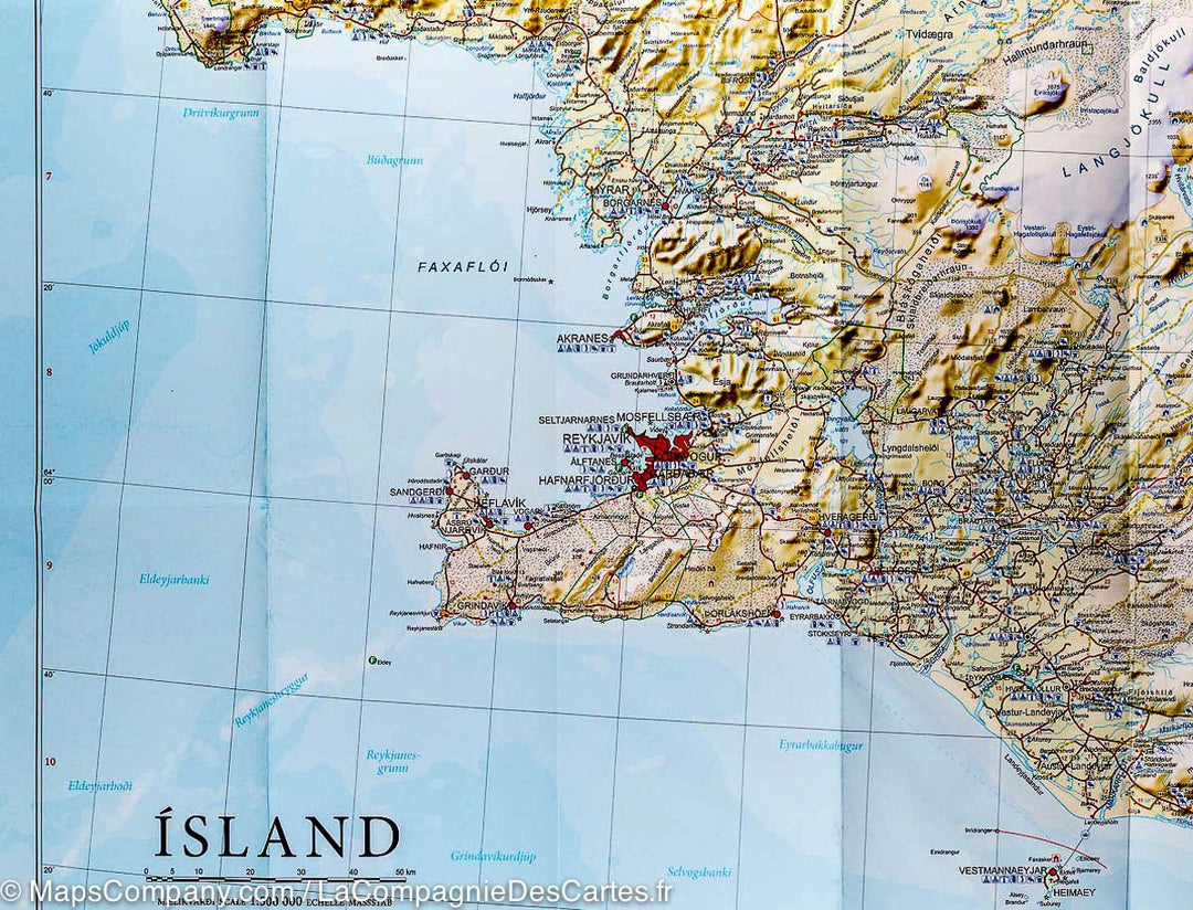 Carte routière de l'Islande | Ferdakort - La Compagnie des Cartes