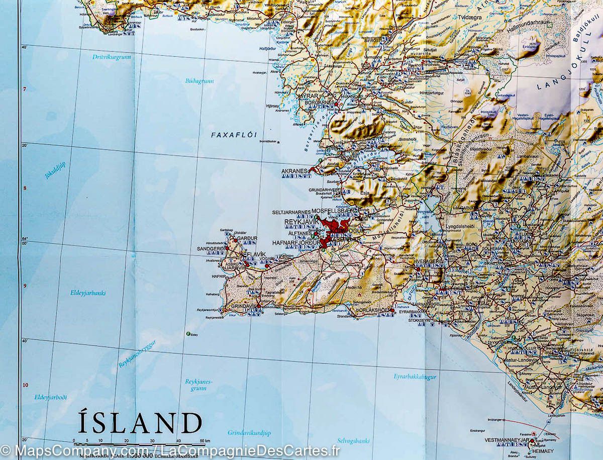 Carte routière - Islande | Ferdakort carte routière Ferdakort