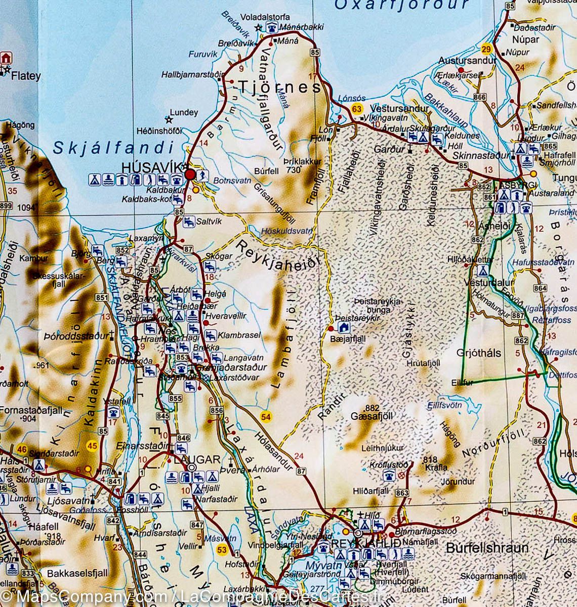 Carte routière - Islande | Ferdakort carte routière Ferdakort