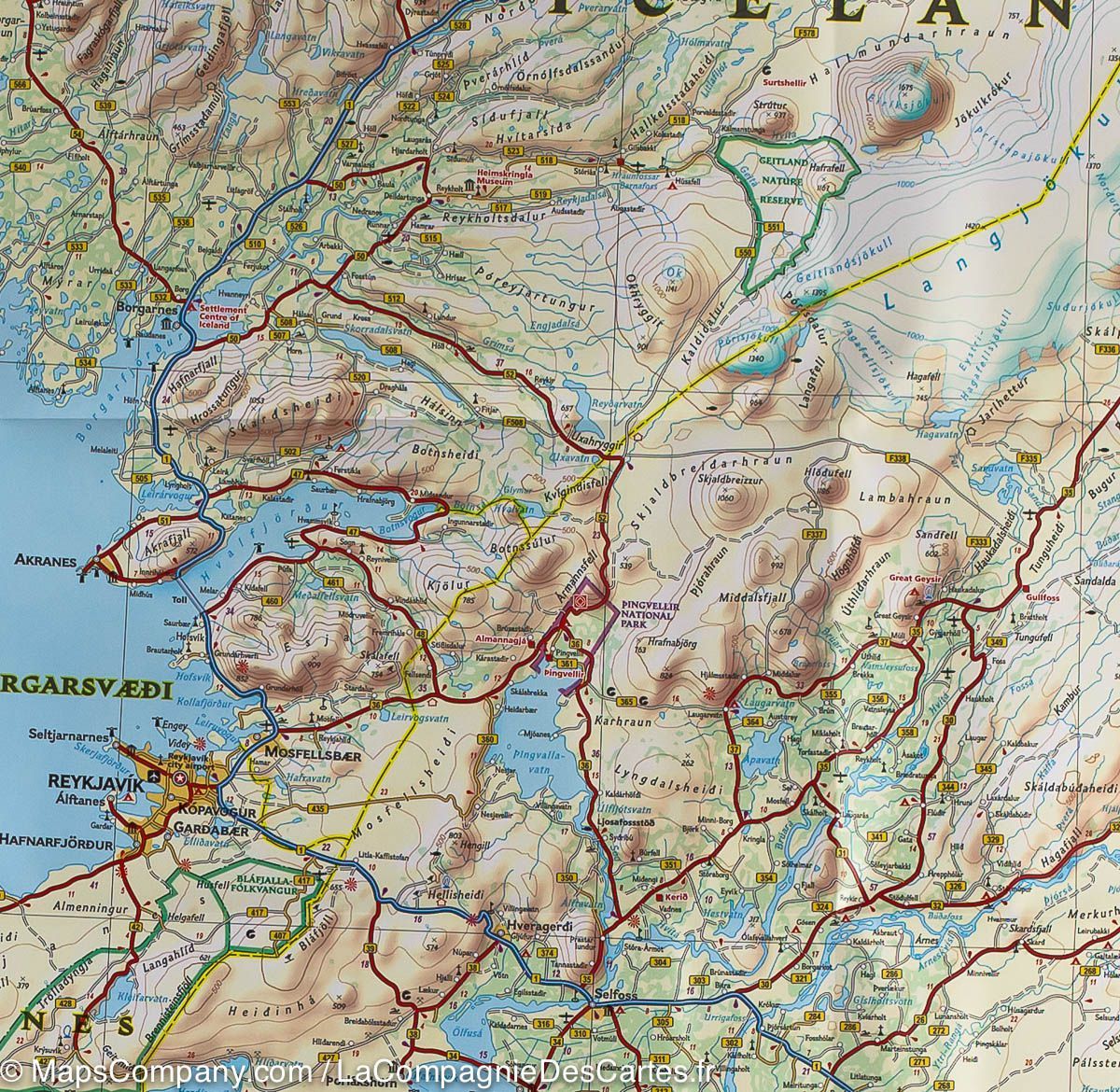 Carte routière - Islande | National Geographic carte routière National Geographic