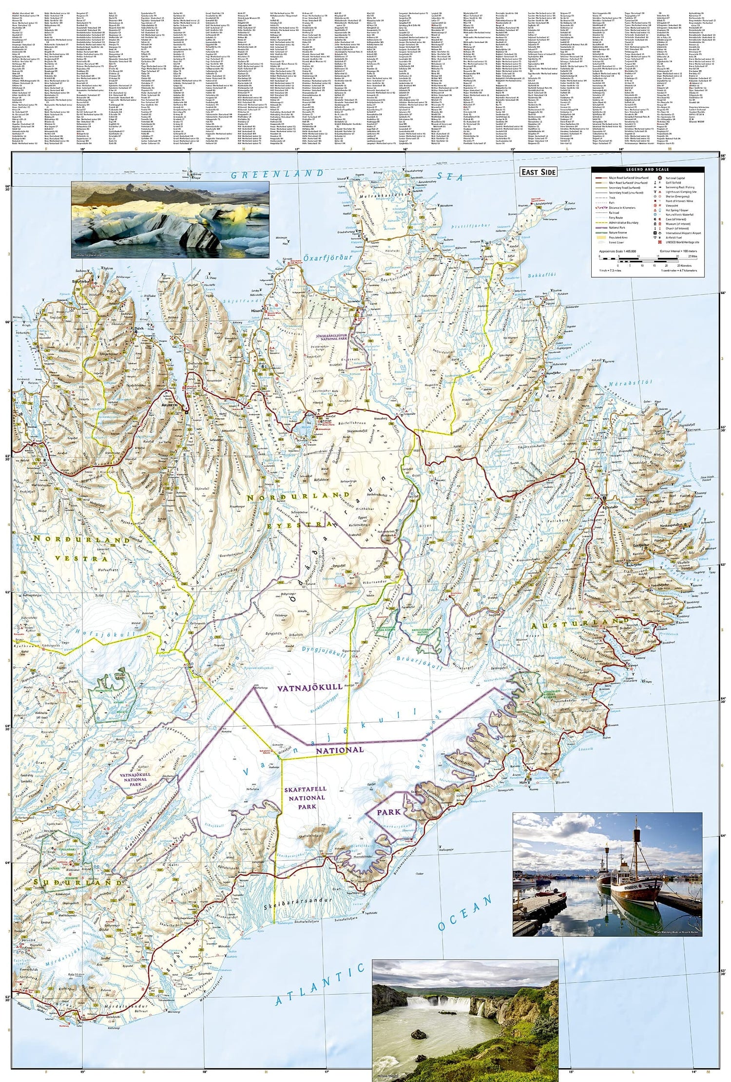 Carte routière - Islande | National Geographic carte routière National Geographic