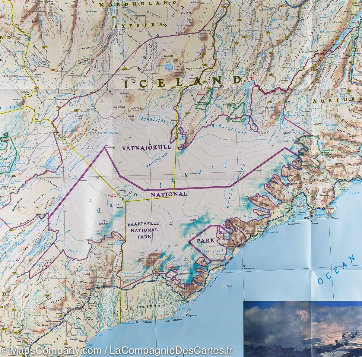 Carte routière - Islande | National Geographic carte routière National Geographic