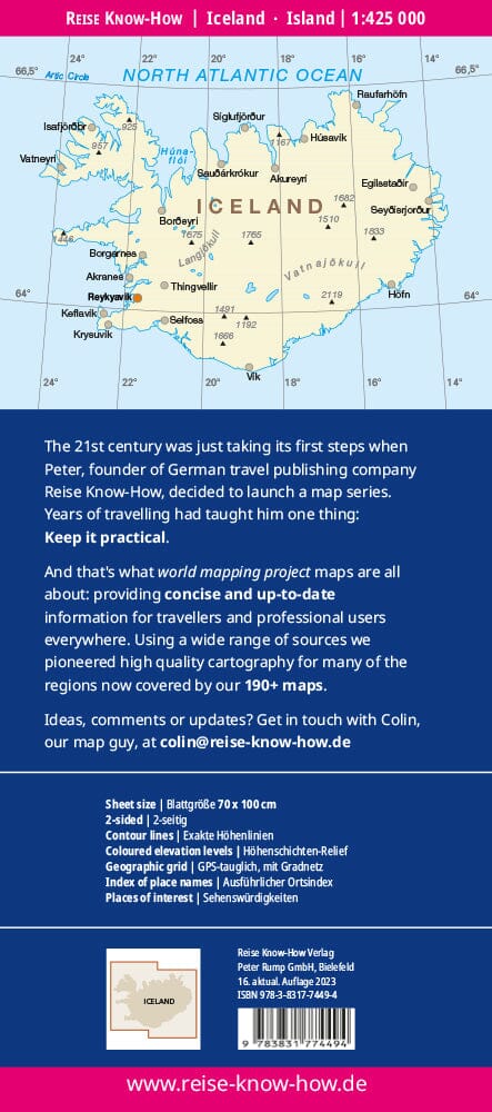 Carte routière - Islande | Reise Know How carte routière Reise Know-How