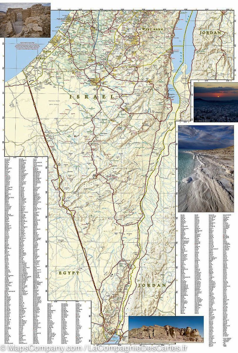 Carte routière - Israël | National Geographic carte routière National Geographic