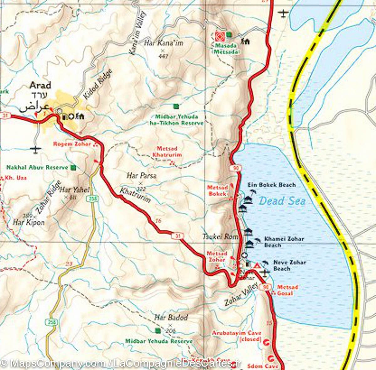 Carte routière - Israël | National Geographic carte routière National Geographic