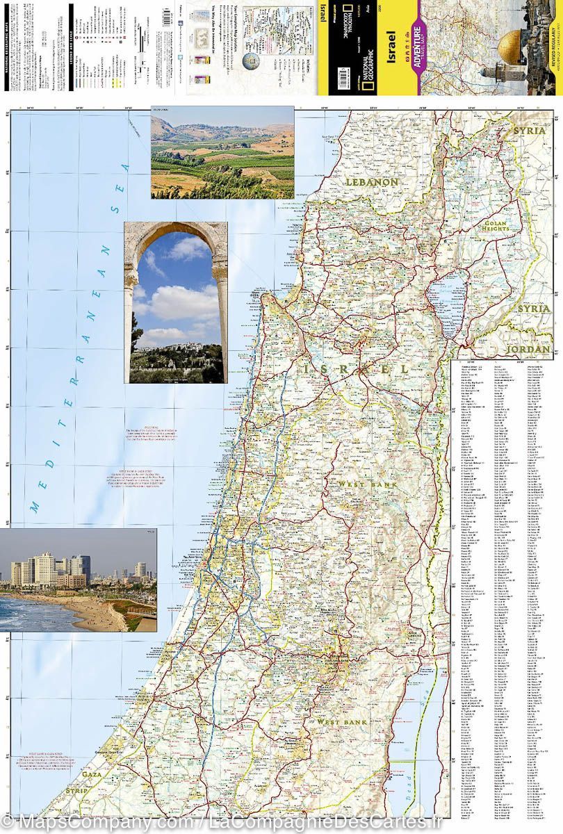 Carte routière - Israël | National Geographic carte routière National Geographic