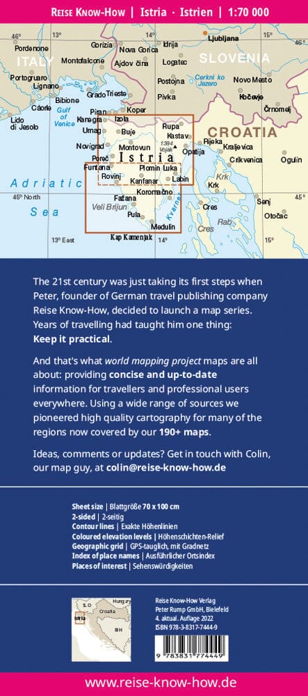 Carte routière - Istrie | Reise Know How carte routière Reise Know-How