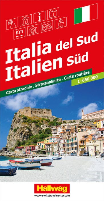 Carte routière - Italie du Sud | Hallwag carte pliée Hallwag 