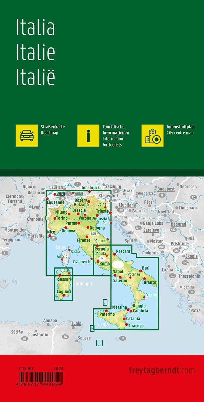 Carte routière - Italie | Freytag & Berndt carte pliée Freytag & Berndt 