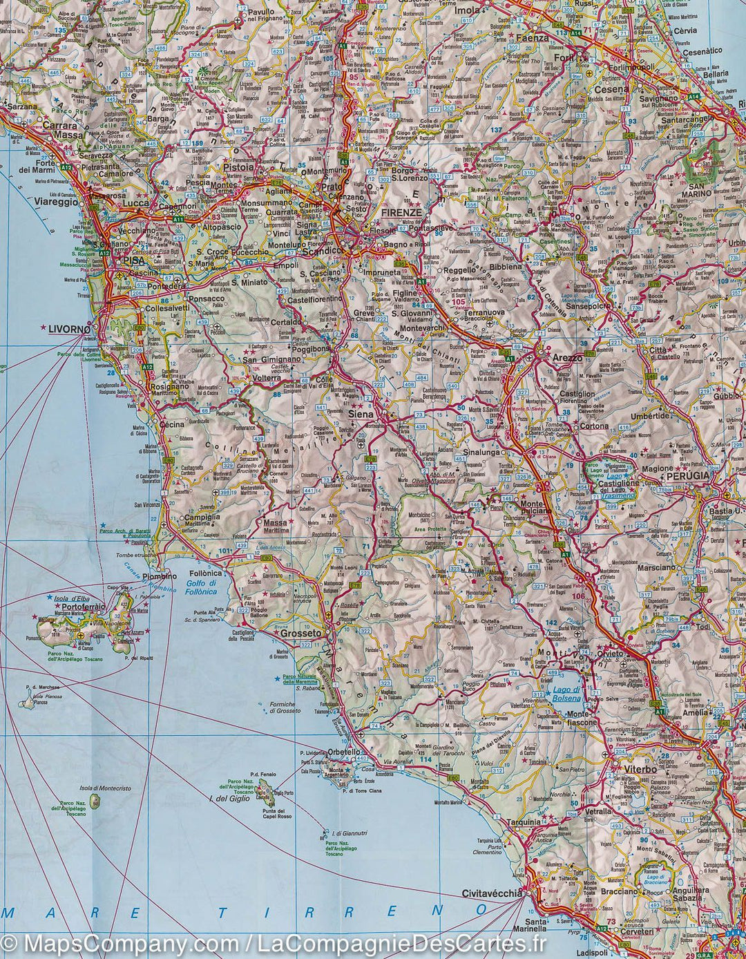 Carte routière de l'Italie | IGN - La Compagnie des Cartes