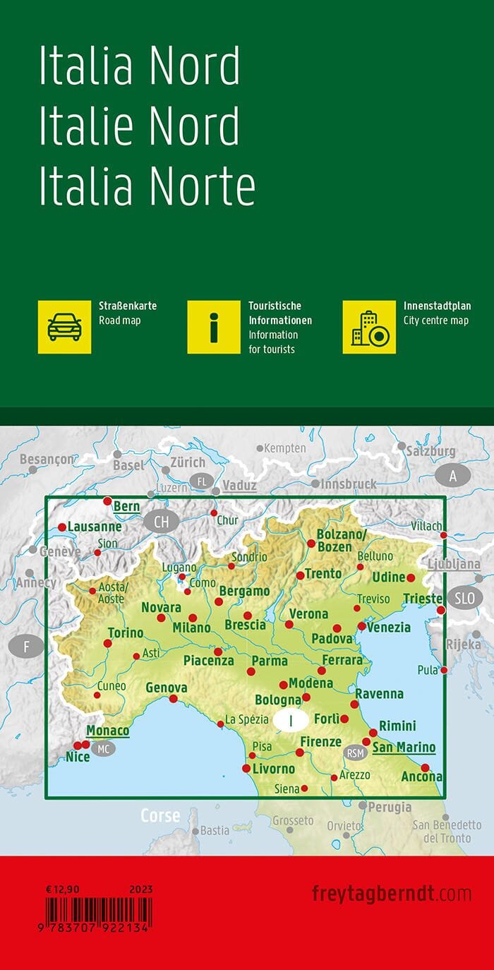 Carte routière - Italie Nord | Freytag & Berndt carte pliée Freytag & Berndt 