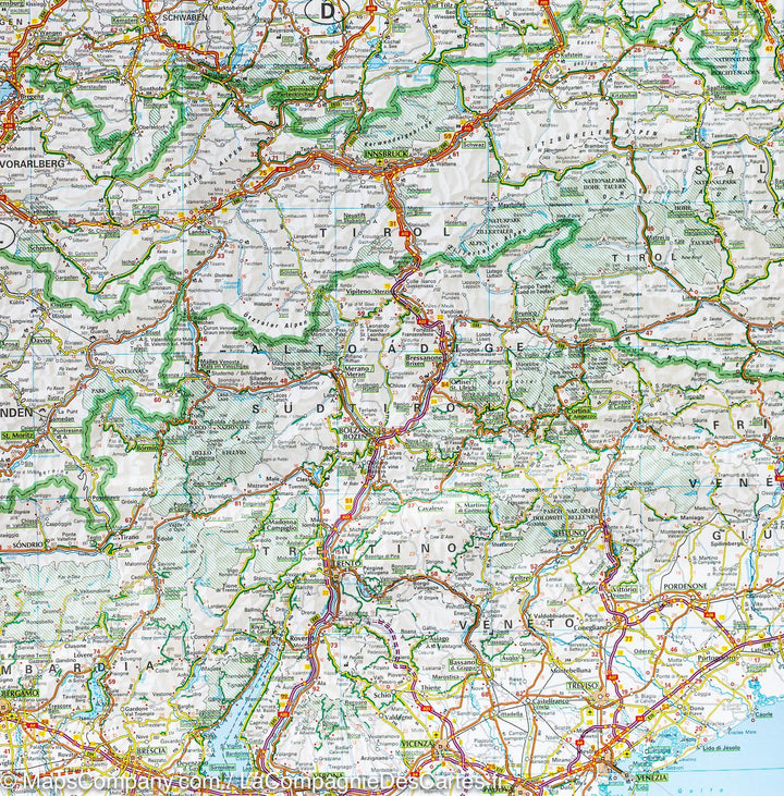 Carte routière de l'Italie (1/800 000) | Touring Club Italiano - La Compagnie des Cartes