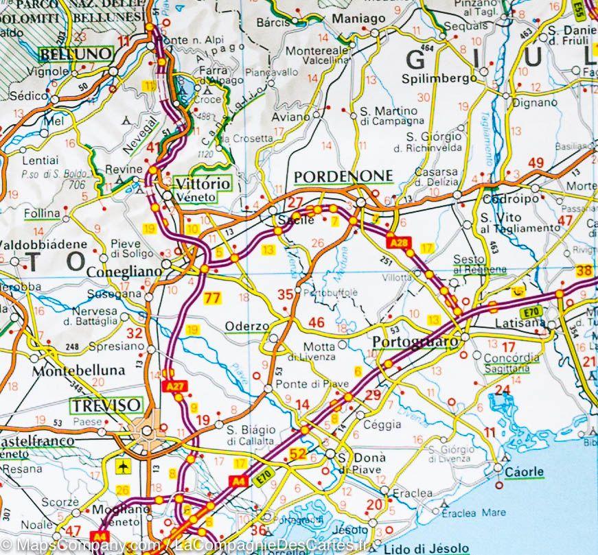 Carte routière - Italie | Touring Club Italiano-1/800 000 carte routière Touring Club Italiano