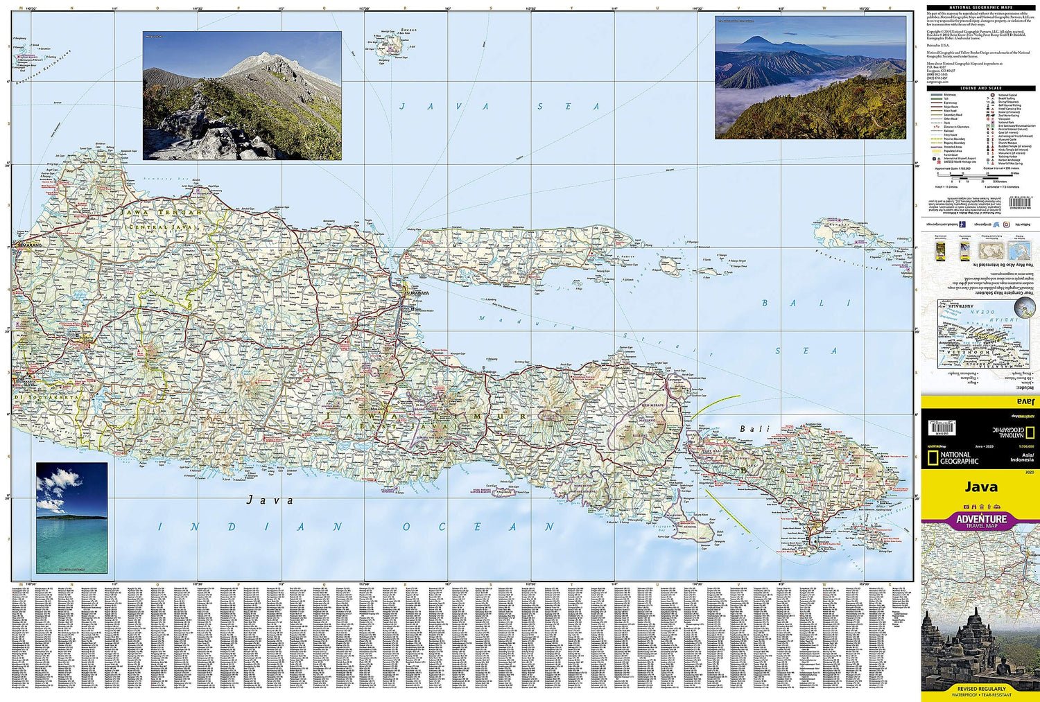 Carte routière - Java | National Geographic carte routière National Geographic