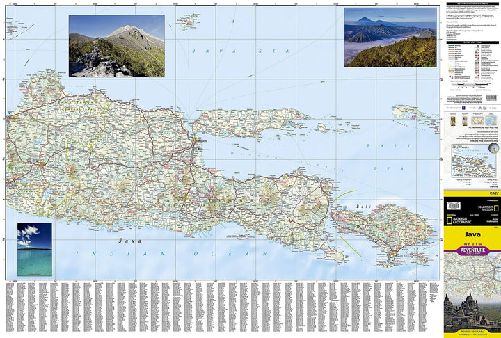 Carte routière - Java | National Geographic carte pliée National Geographic 