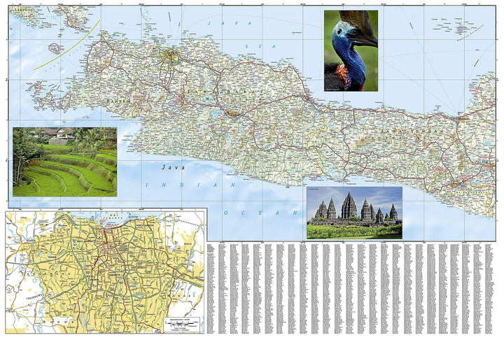 Carte routière - Java | National Geographic carte pliée National Geographic 