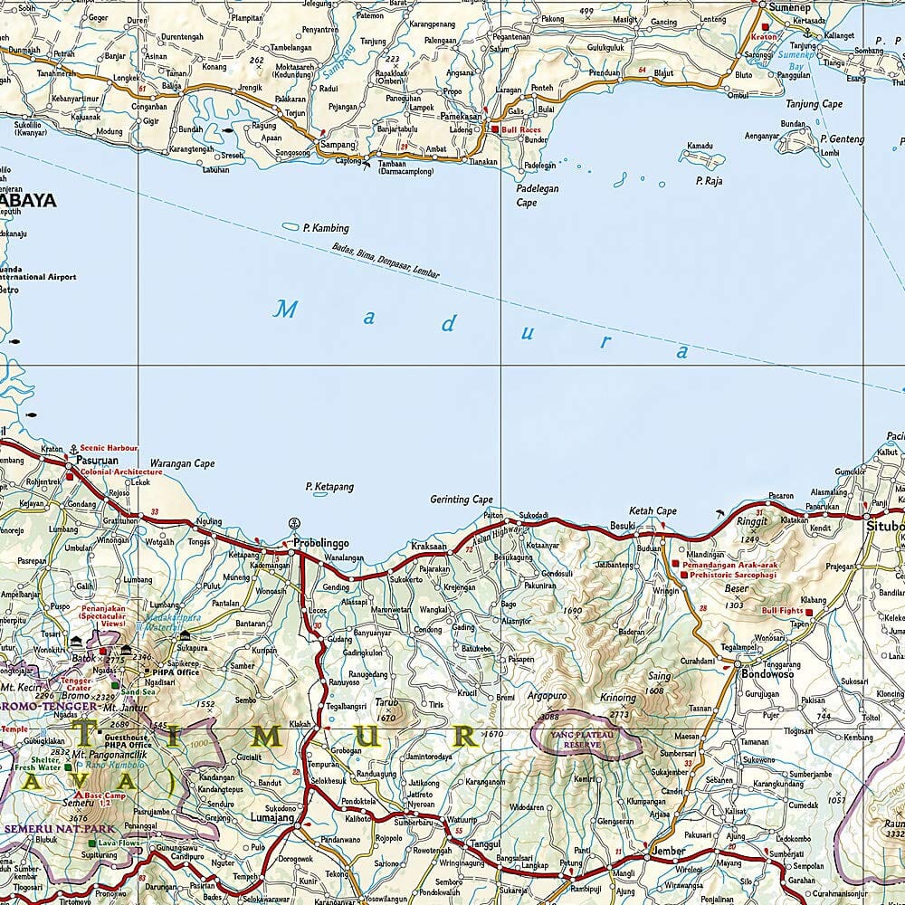 Carte routière - Java | National Geographic carte routière National Geographic