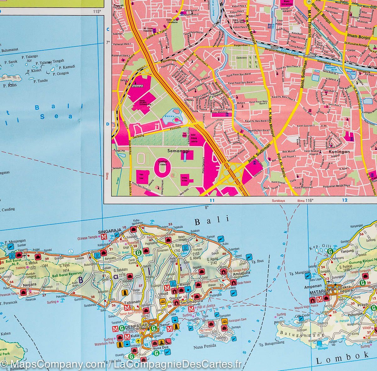Carte routière - Java & Plan de Jakarta | Freytag & Berndt carte routière Freytag & Berndt
