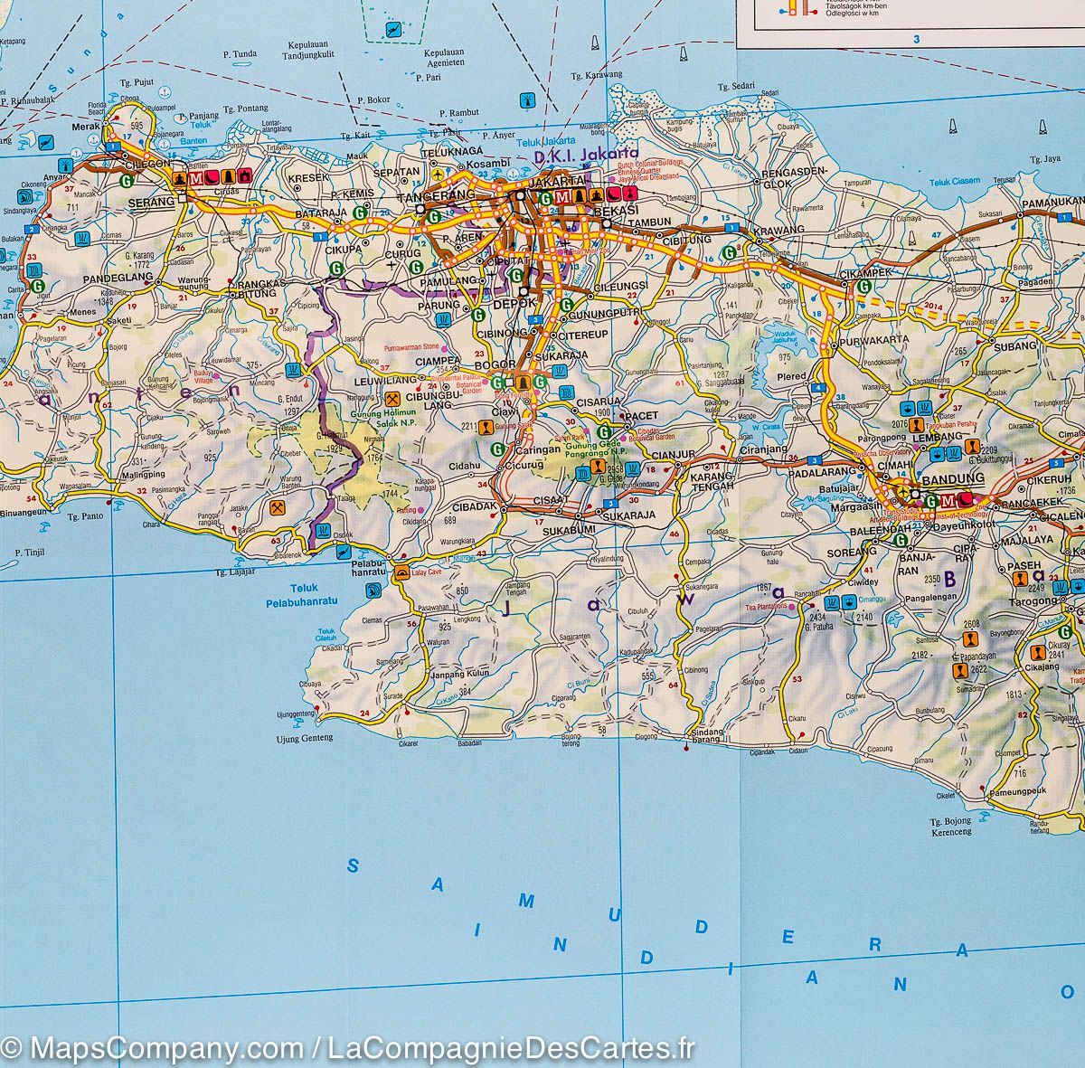 Carte routière - Java & Plan de Jakarta | Freytag & Berndt carte routière Freytag & Berndt