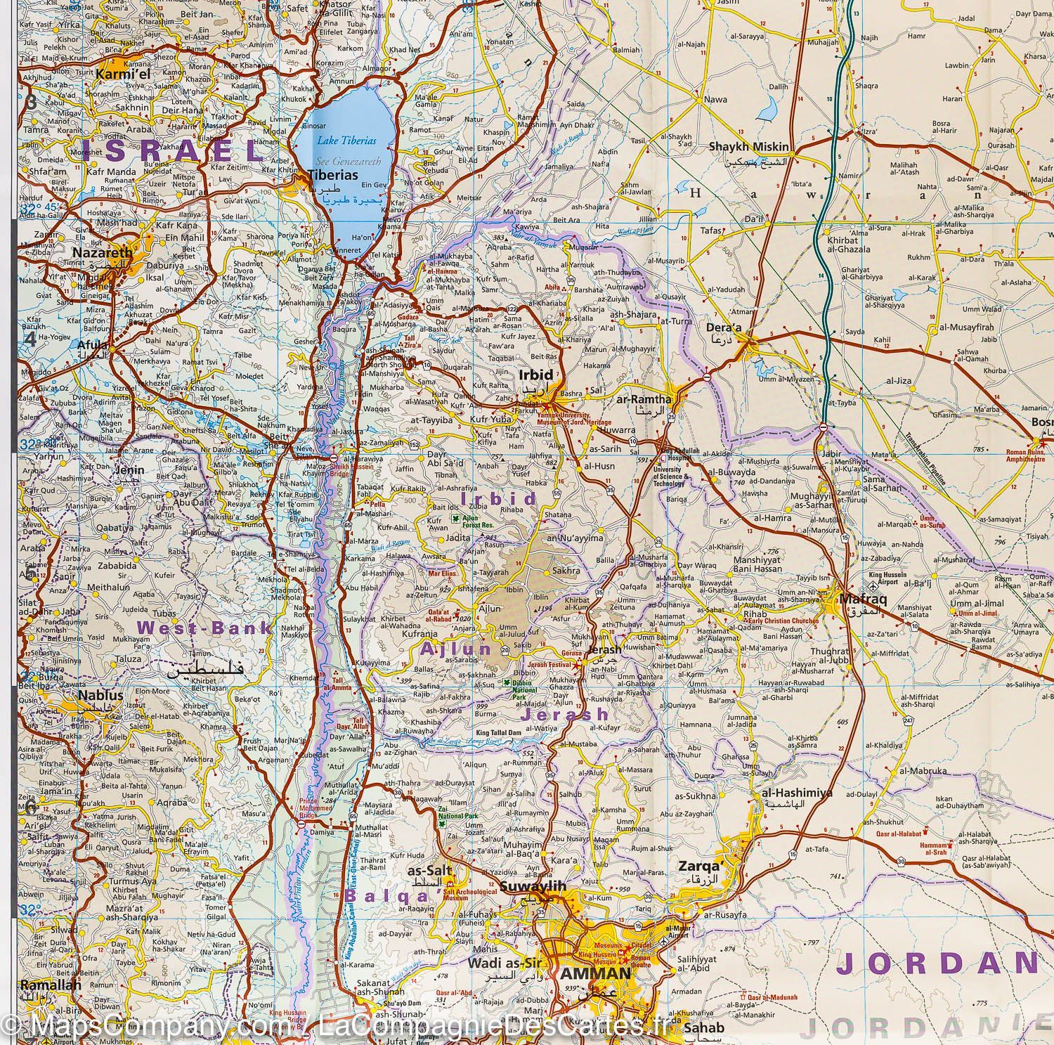 Carte routière - Jordanie | Reise Know How carte routière Reise Know-How